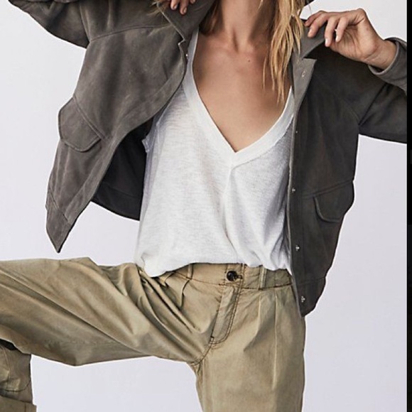 Free People Pants - Free People Pleated Tappered Distressed Khakis